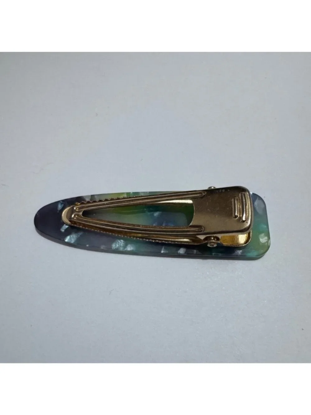 Multicolor Acrylic Hair Clip Gold Metal Backing Alligator Style New Condition